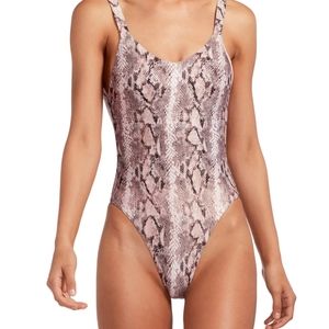 Vitamin A Leah Snakeskin One Piece Swimsuit Large